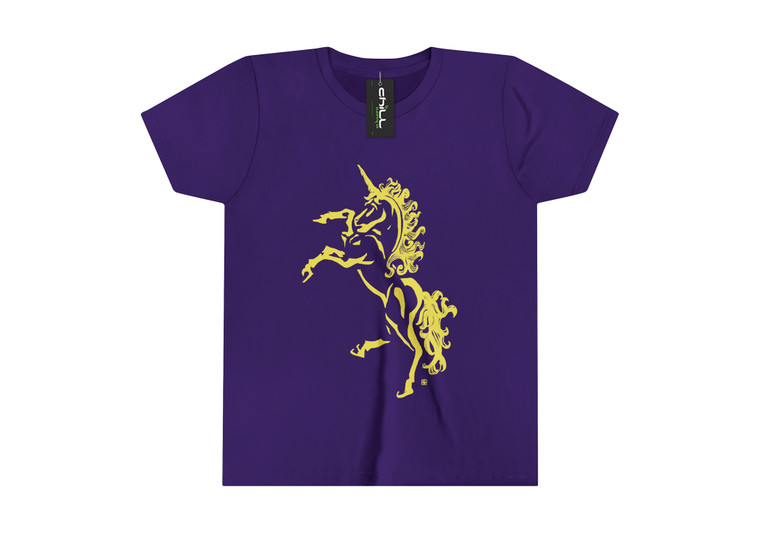 Unicorn Youth T Shirt Purple