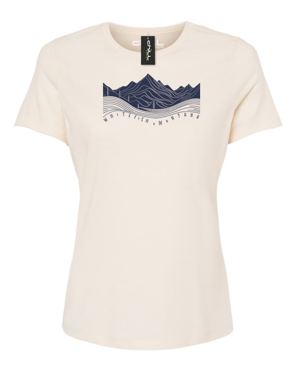 Whitefish Montana mountains women’s t shirt ivory