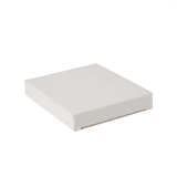 A white power bank with a sleek, slim design, featuring a smooth surface and a logo.