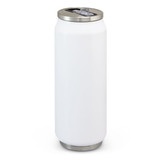 A drink bottle in white with a stainless steel lid, featuring a drinking spout and a sleek design. A drink bottle in white with a stainless steel lid, featuring a drinking spout and a sleek design.