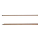 Two grey-lead pencils with sharpened wood bodies, showcasing a minimalist and natural design.