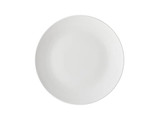 A white porcelain coupe side plate, 19cm in diameter, with a smooth and simple design.