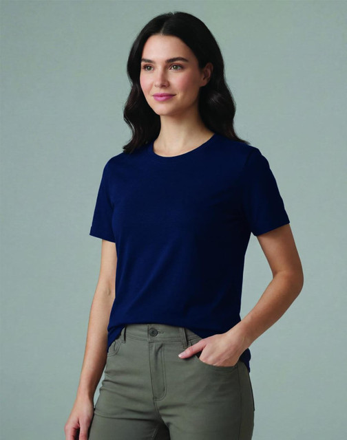 A premium cotton short-sleeve tee shirt in teal, featuring a fitted design and a logo.