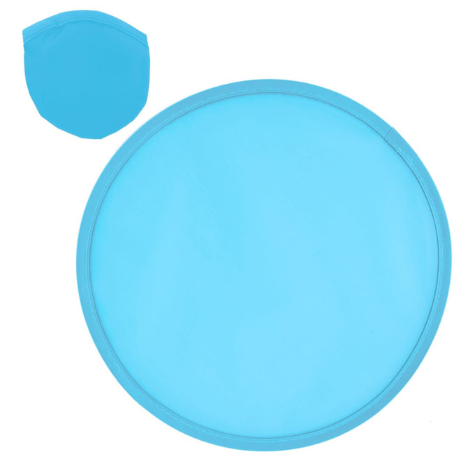 A round turquoise product with a smaller matching piece, featuring a simple design and a smooth texture.