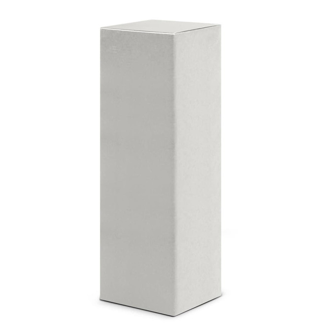 A plain, unmarked gray box standing upright.
