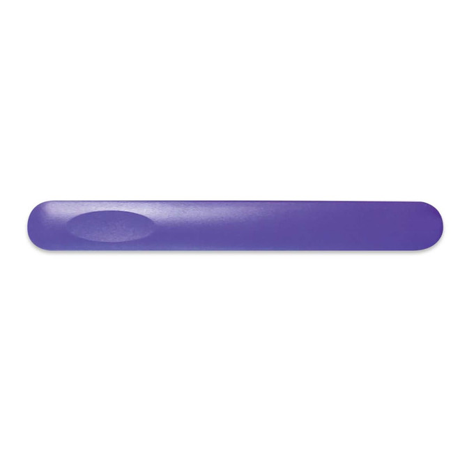 A purple nail file designed for smoothing and shaping nails.