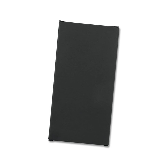 A small black gift box, featuring a sleek design, suitable for storing chocolates. It has a logo branding.