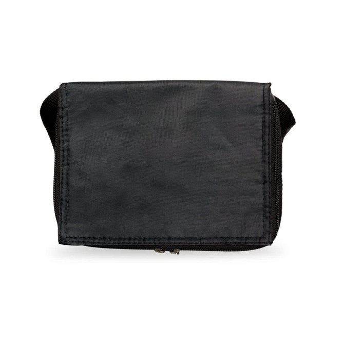 A black zippered bag designed for carrying an espresso coffee cup and speaker pack.