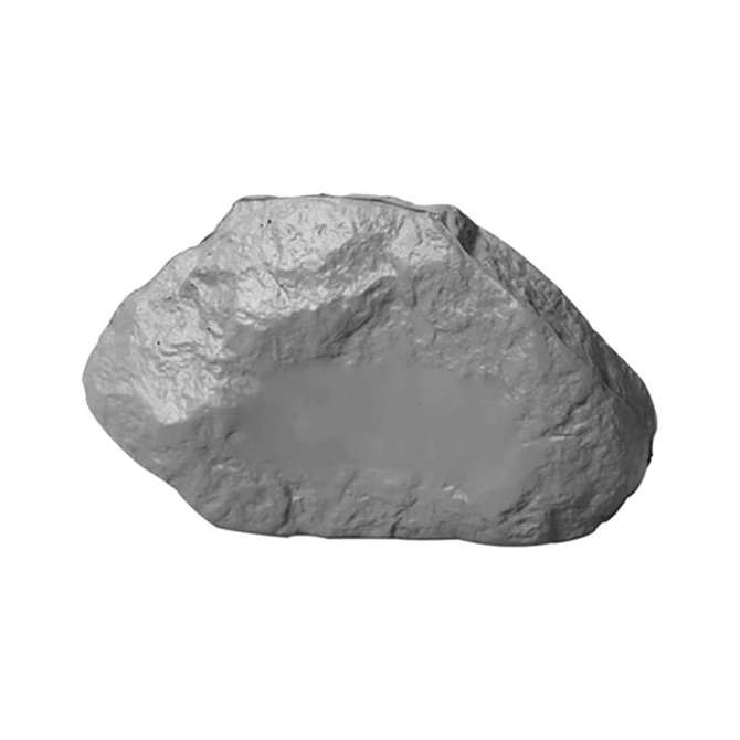 A grey stress rock shaped like a natural stone, featuring an uneven texture and smooth surface.