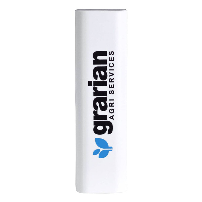 A white charging cable with a logo, designed for modular connections, suitable for phone and technology devices.