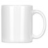 A white sublimation ceramic mug, 325ml, presented in a box, featuring a handle and a smooth surface.