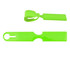 A green Naples Luggage Tag made from durable plastic, featuring a slot for information and a loop for attachment.