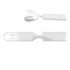 A white luggage tag featuring a loop attachment and a flat body for personalization.