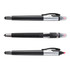 A set of three black stylus pens with silver accents, featuring a highlighter at one end. Each pen has a clip.