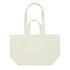 A cream-coloured canvas bag with two sturdy handles and a spacious interior. It features a simple design with no visible branding.
