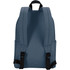 A backpack featuring a deep blue colour with adjustable straps and side pockets, displaying a logo on the back.