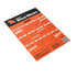 A magnetic calendar featuring an orange design, displaying the months of the year for 2024. It includes a logo and branding.