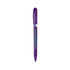 A purple metal pen with a transparent chrome barrel and a branding logo.