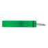 A green drink bottle opener with a metal ring for easy attachment. It has a simple, sleek design.