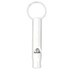 A white aluminium whistle keychain featuring a sleek design and a metal keyring attachment.