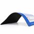 A curved photo frame mouse mat in blue and black, featuring a rubber base and smooth surface.