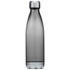 A drink bottle featuring a sleek, grey design with a silver cap and a logo.