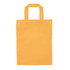 An orange tradeshow bag with two handles, made of sturdy material and featuring a logo.