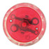 A red LED light up yo-yo with a clear outer casing and intricate inner design.
