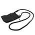 A black ripstop water-resistant pouch with a detachable strap for carrying, featuring zippers and a logo.