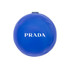 A blue reusable water balloon with a logo, featuring a smooth, rounded design.
