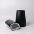 A black Catalina Wine Cooler with a sleek design and a glossy base. It features a logo on its surface.