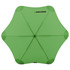A green BLUNT Classic Umbrella with a star-shaped canopy and a central hub, featuring enclosed ribs and a branding logo.