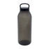 A drink bottle in a dark grey hue with a black lid and handle, featuring a logo.