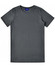 A grey men's premium cotton T-shirt with a crew neckline and short sleeves. It features a logo on the label.