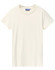 A plain off-white ladies' premium cotton t-shirt featuring a round neckline and short sleeves, with a logo on the label.