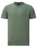 A men's short-sleeve tee shirt in a muted green colour, featuring a simple design and a logo near the neckline.