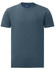 A men's premium cotton short-sleeve tee shirt in a dark blue colour, featuring a logo on the label.