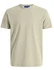 A light khaki men's premium cotton short-sleeve T-shirt with a simple design and a tag at the neckline.
