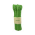 A green "Stress Asparagus" toy with a beige band, designed for stress relief. It has a soft, flexible texture.