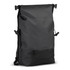 A black Fjord Backpack with adjustable straps and a zipped front pocket. The design is sleek and modern.