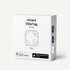 A white box containing a VibeTag Bluetooth tracker, featuring a simple design and logos for compatibility with Apple and Android devices.