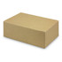 A kraft brown lunch box with a simple, rectangular design and a hinged lid. It features a clean, unbranded surface.