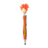 A Mop Head Pen with Stylus featuring an orange body and bright orange mop-like top. Includes a branding logo.