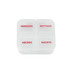 A white pill box divided into four sections, labelled for different times of day in red. It features a branding logo.