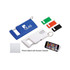 A collection of mobile holders in blue, green, red, black, and a white cleaning cloth, featuring a logo.