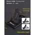 A tool phone holder with adjustable height, made of black metal and PP, featuring a multifunction card package and tray.