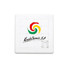 A square puzzle with white pieces and a multicoloured spiral logo. It includes a brand logo at the bottom.