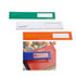 A set of four rulers in green, white, orange, and blue, with a magnifying area and bookmarks. Each has a logo.