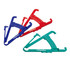 A set of three measuring tools in red, blue, and green, with a branding logo visible on one.