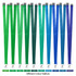 Polyester lanyards in various shades of green and blue, featuring clip attachments and a logo.